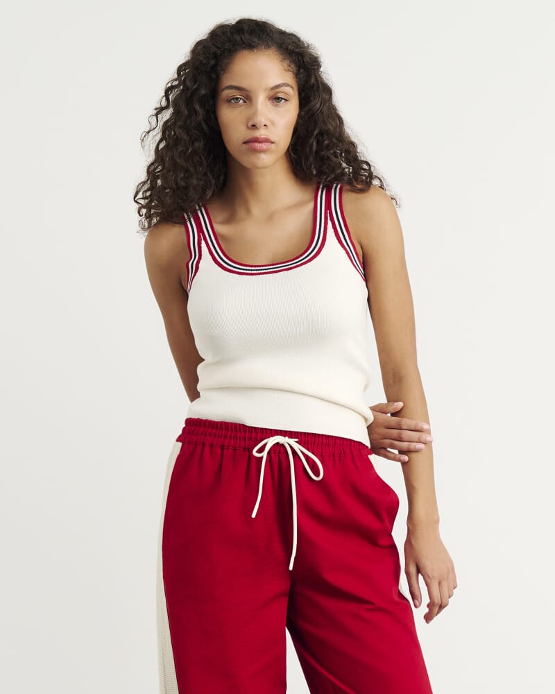 Lydia Stripe Knit Tank in MILK