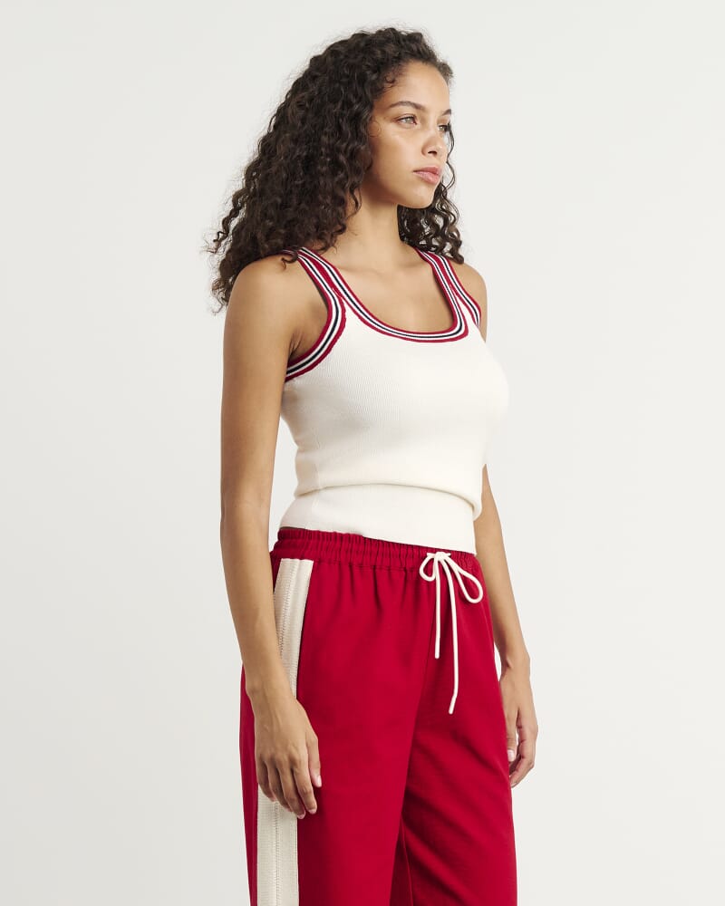 Lydia Stripe Knit Tank in MILK