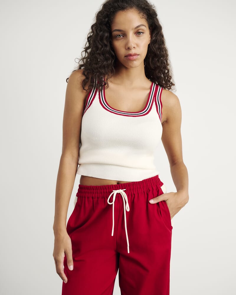 Lydia Stripe Knit Tank in MILK