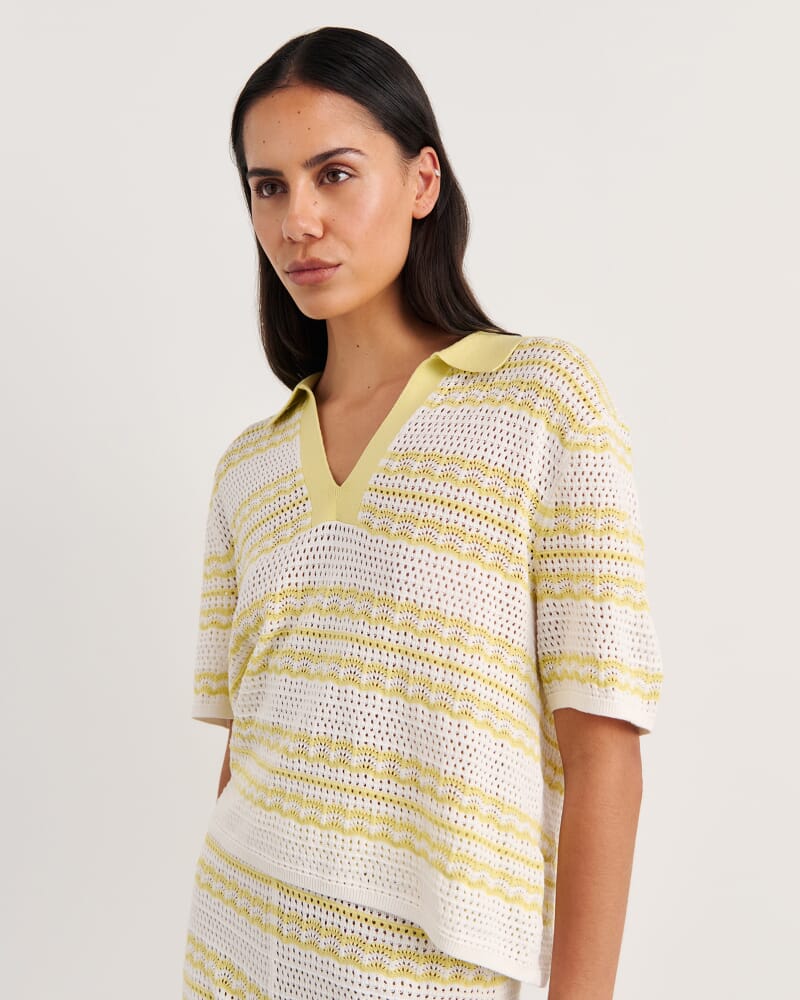 Brita Stripe Popover Knit in CITRUS