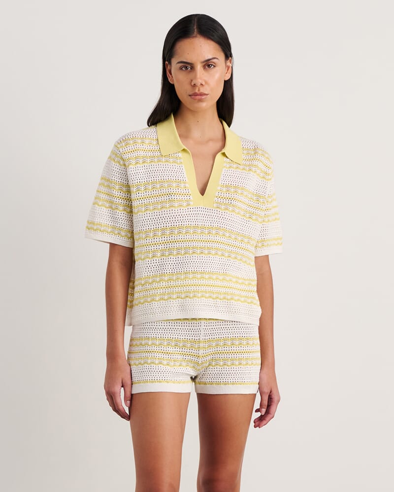 Brita Stripe Popover Knit in CITRUS