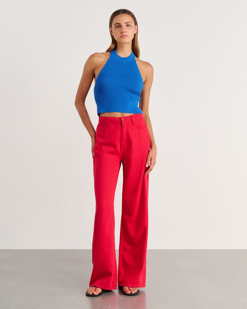 Nfw Knit Halter Top in OCEAN BLUE