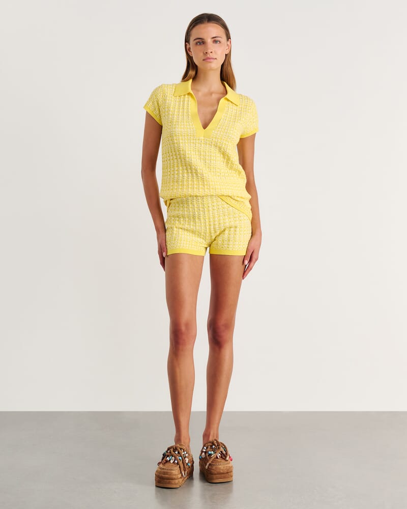 Nfw Longline Knit Top in YELLOW MULTI