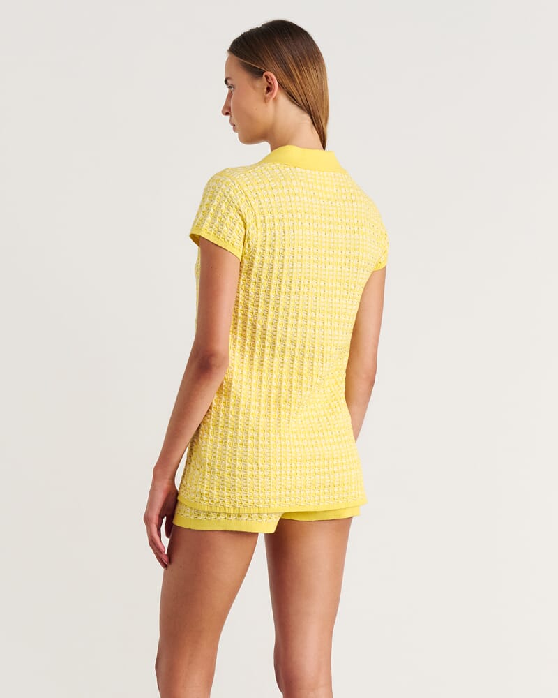 Nfw Longline Knit Top in YELLOW MULTI