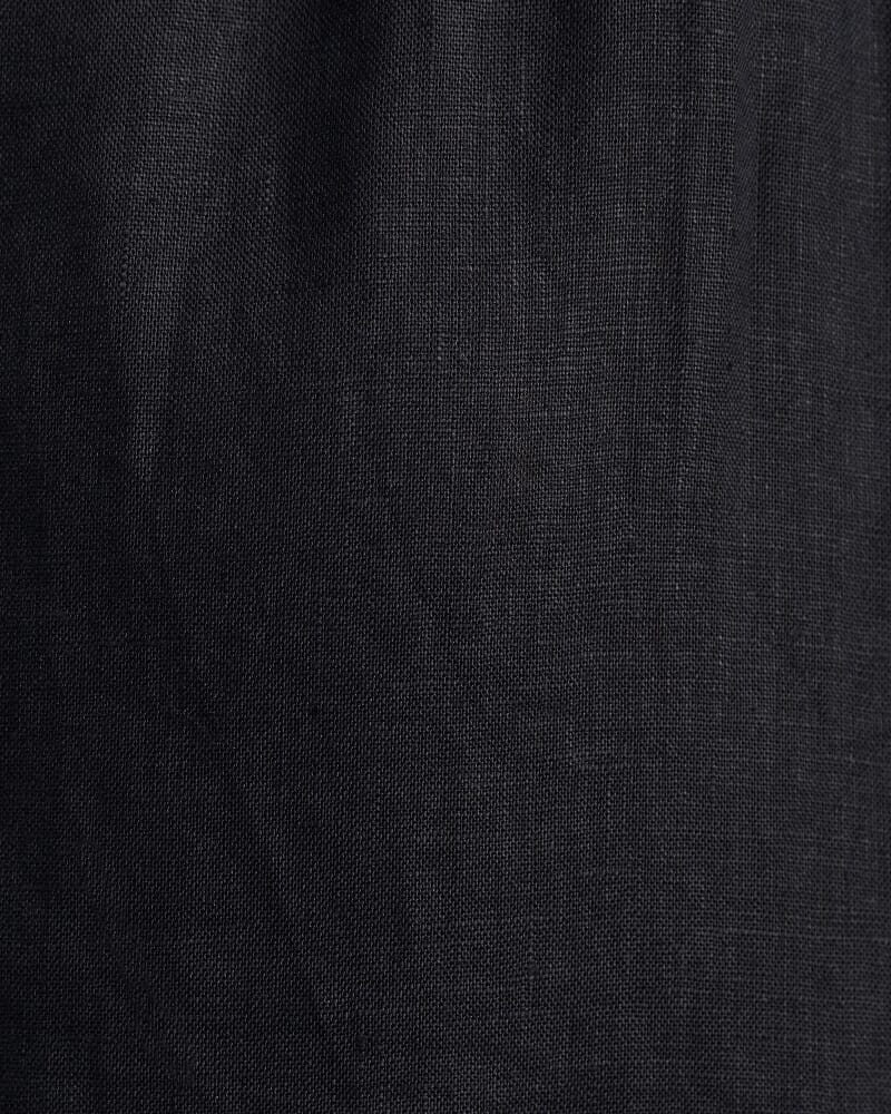 Ariel One Shoulder Linen Dress in BLACK