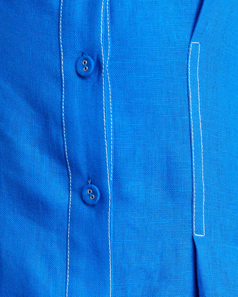 Bella Linen Dress in BRIGHT BLUE