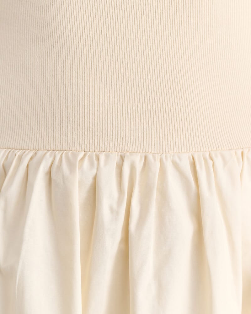 Emma Mixed Media Dress in NEUTRAL