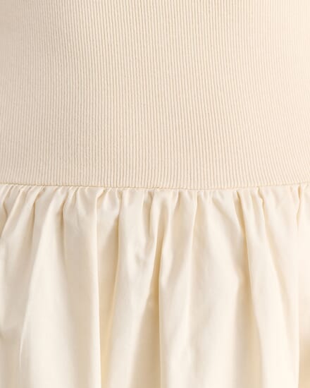 Emma Mixed Media Dress in NEUTRAL