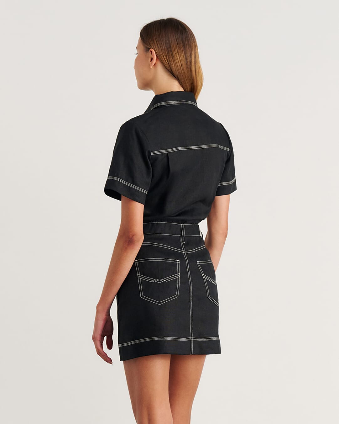 black mini dress with side cutouts Japanese Streetwear Skirt main image 1