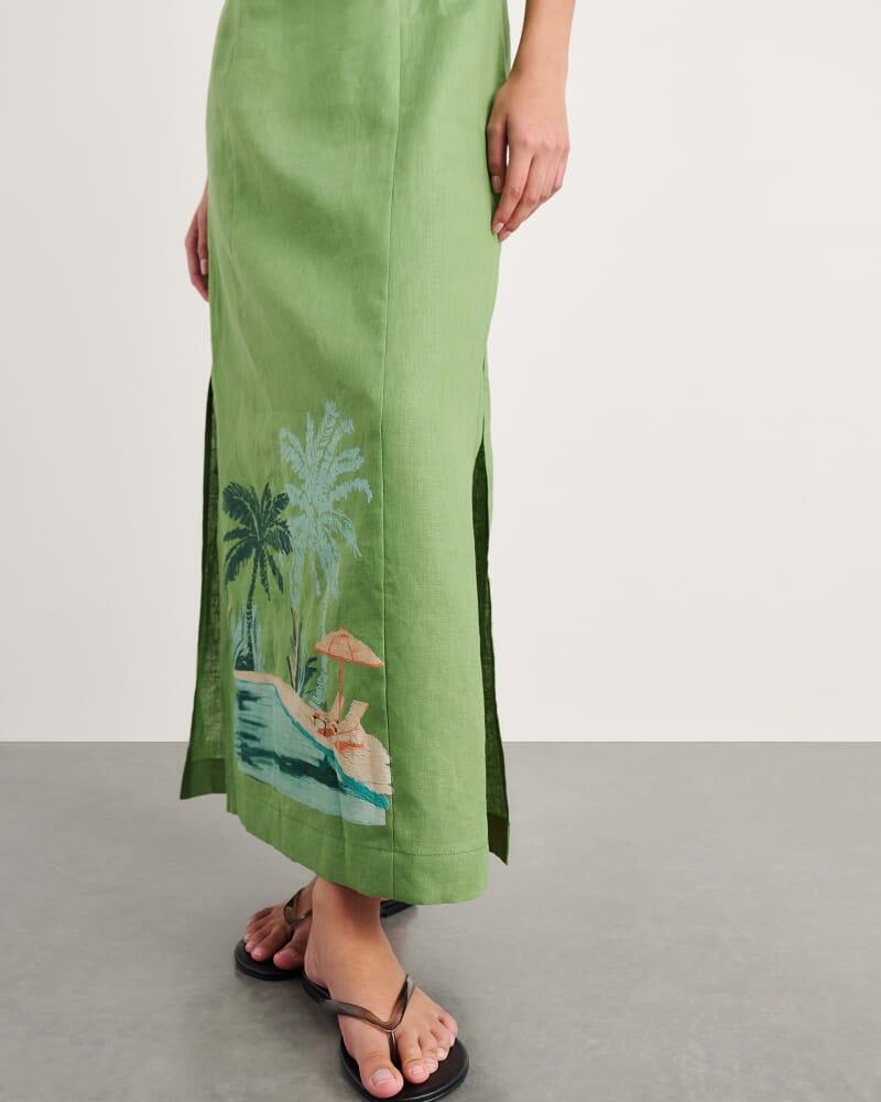 Sunlounger Maxi Dress in IVORY/MOSS