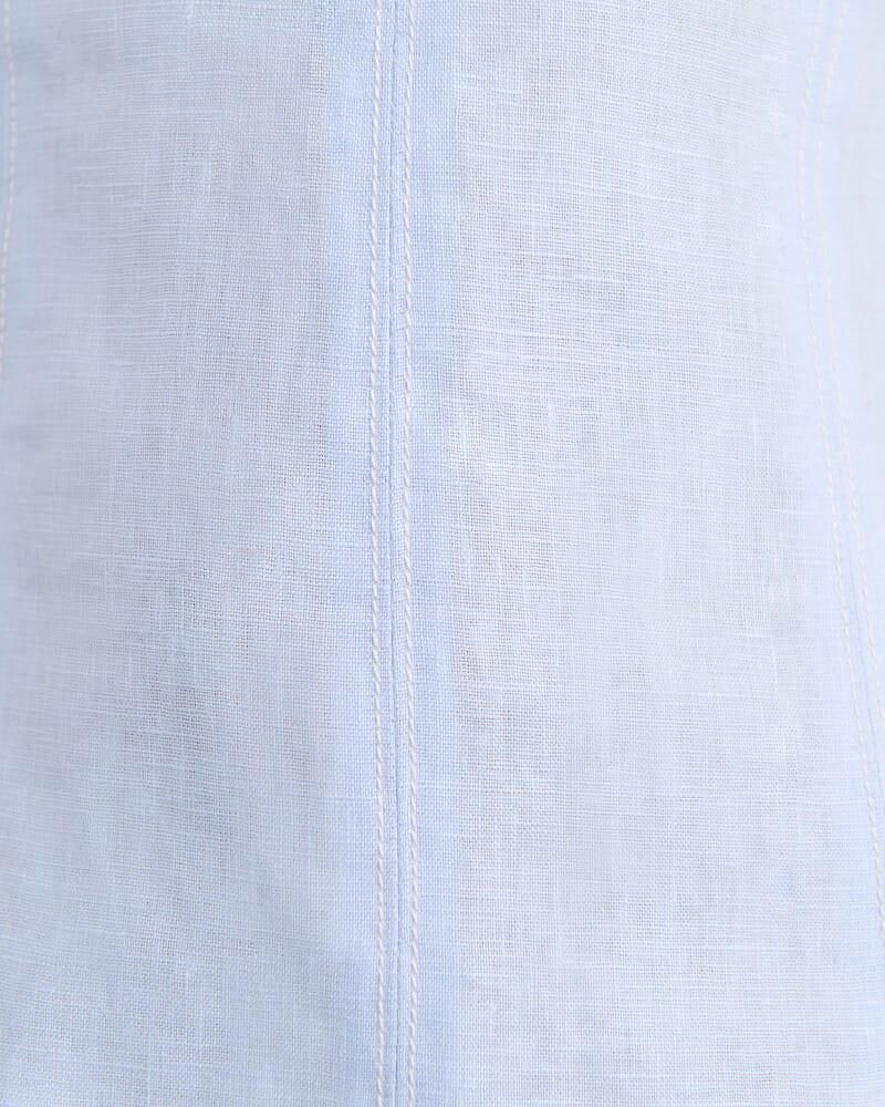 Daphne Linen Mini Dress in ICE BLUE