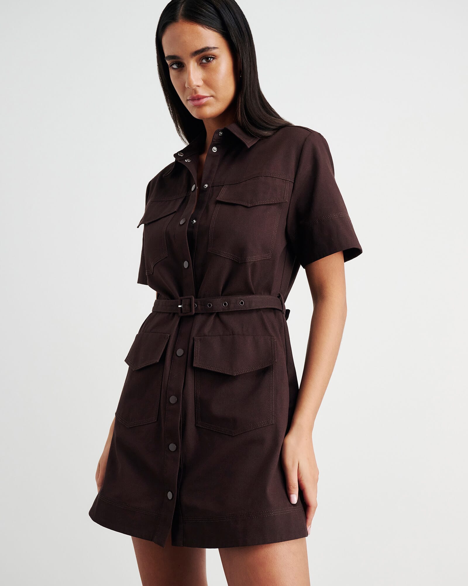 Canvas Utility Shirt Dress
