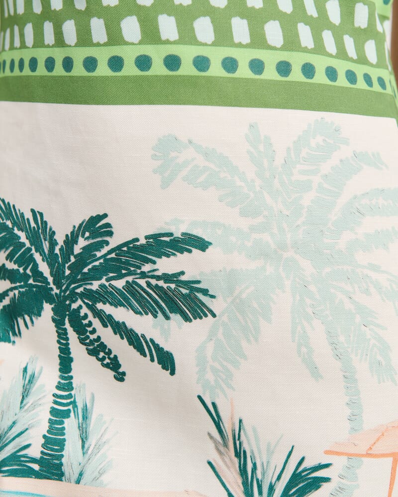 Sunlounger Mini Dress in IVORY/MOSS