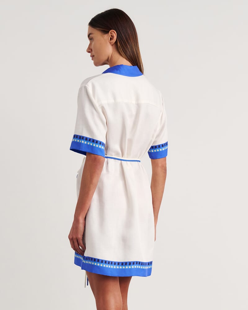 Sunlounger Mini Dress in BLUE/YELLOW