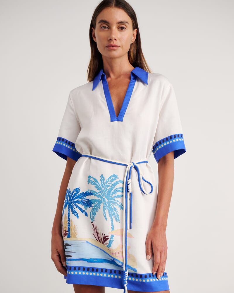 Sunlounger Mini Dress in BLUE/YELLOW