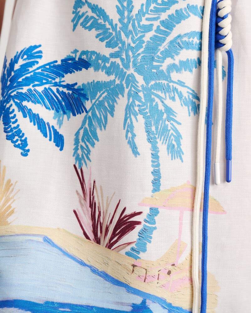 Sunlounger Mini Dress in BLUE/YELLOW