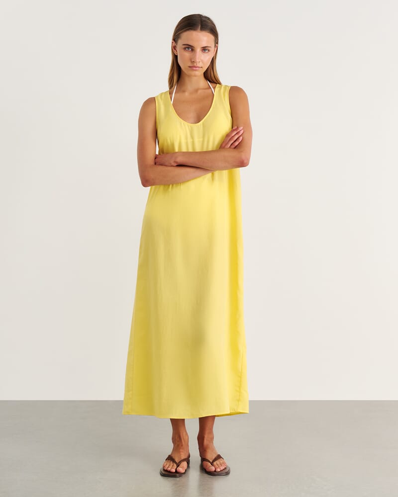 Nfw Scoop Neck Maxi Dress in YELLOW