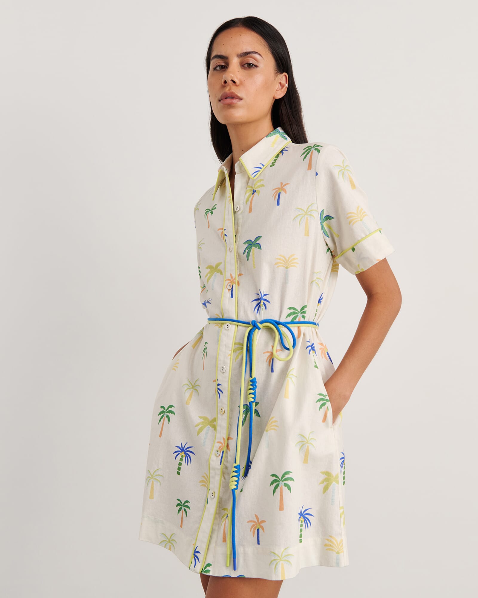 Palm Shirt Dress