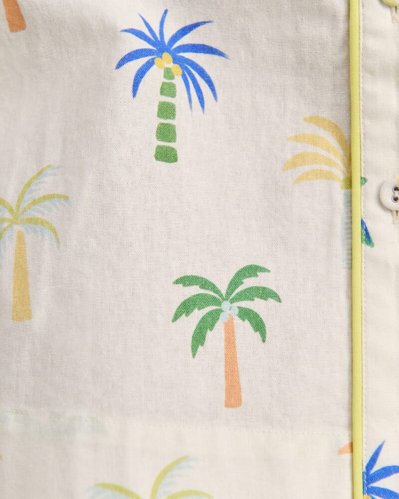 Palm Shirt Dress in IVORY/MULTI