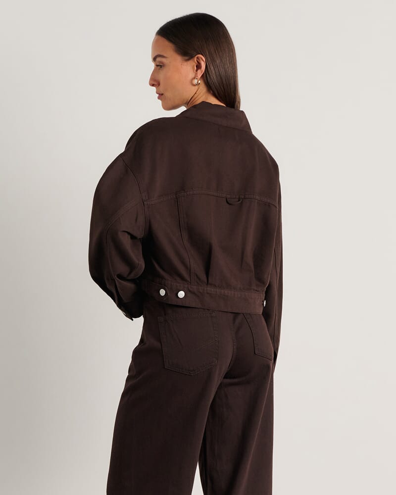 Loe Boxy Jacket in DARK CHOCOLATE