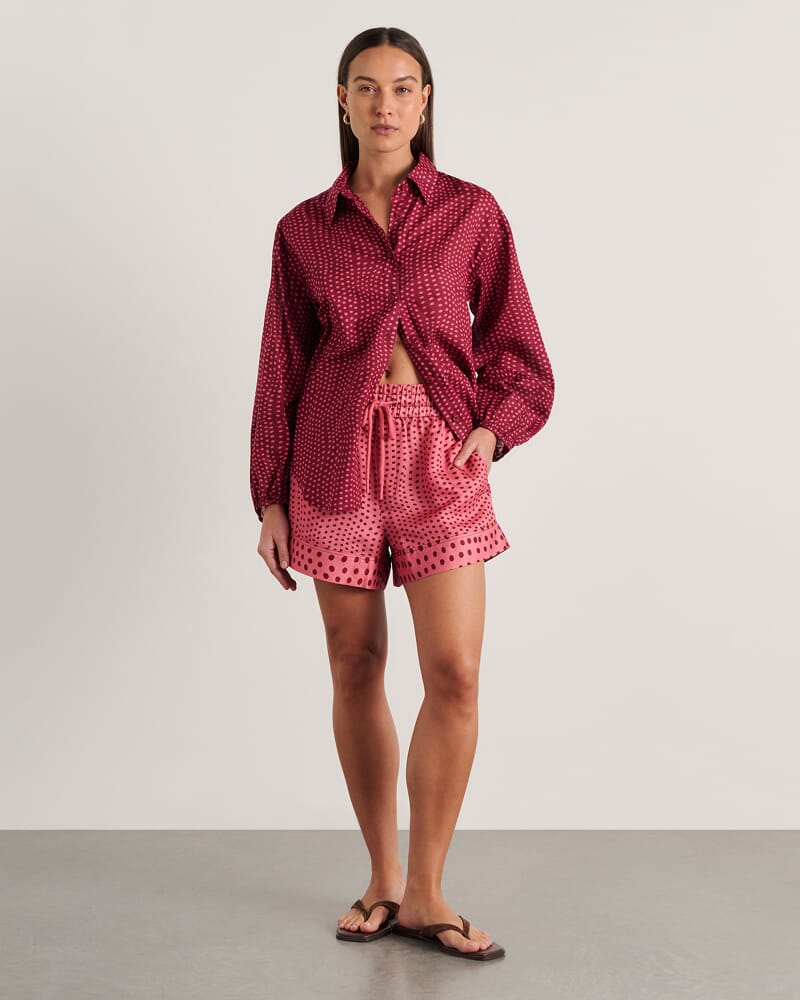 Ania Long Sleeve Shirt in PINK MULTI