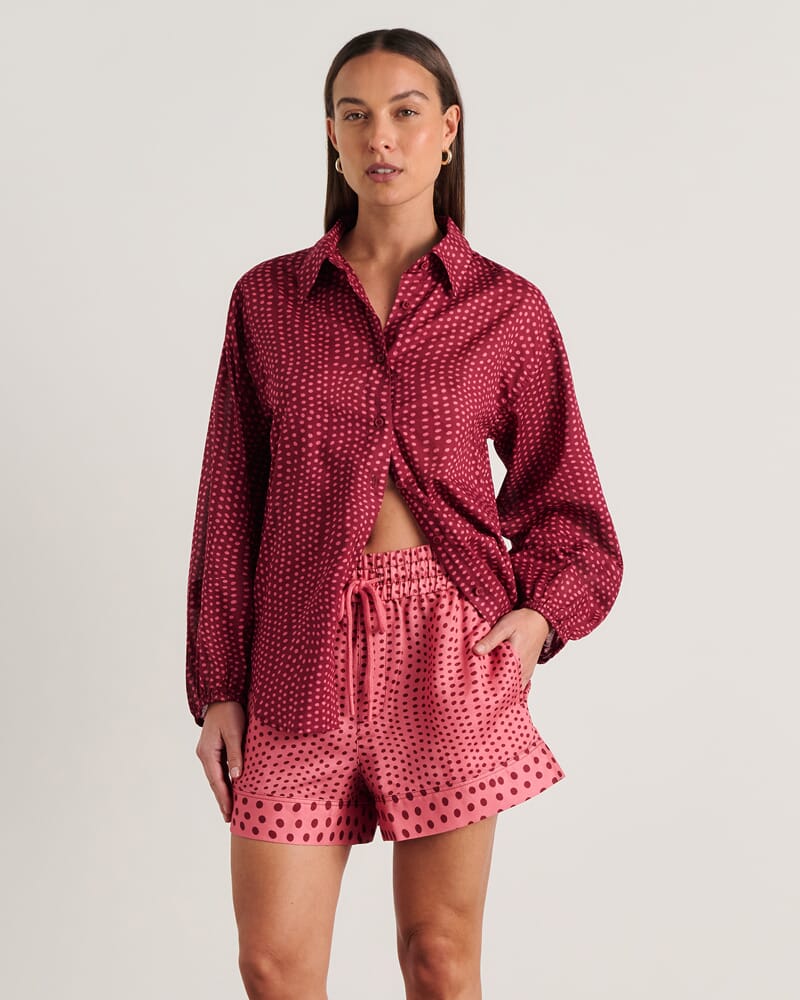 Ania Long Sleeve Shirt in PINK MULTI