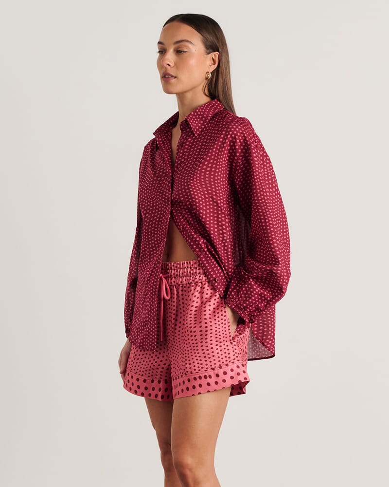 Ania Long Sleeve Shirt in PINK MULTI
