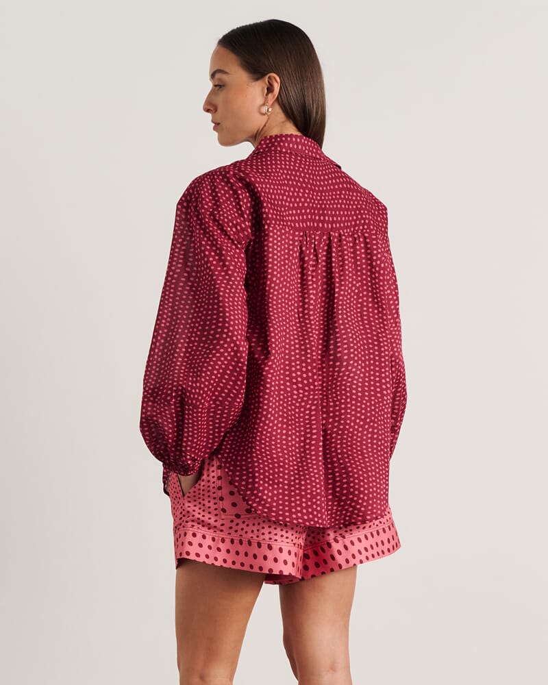 Ania Long Sleeve Shirt in PINK MULTI