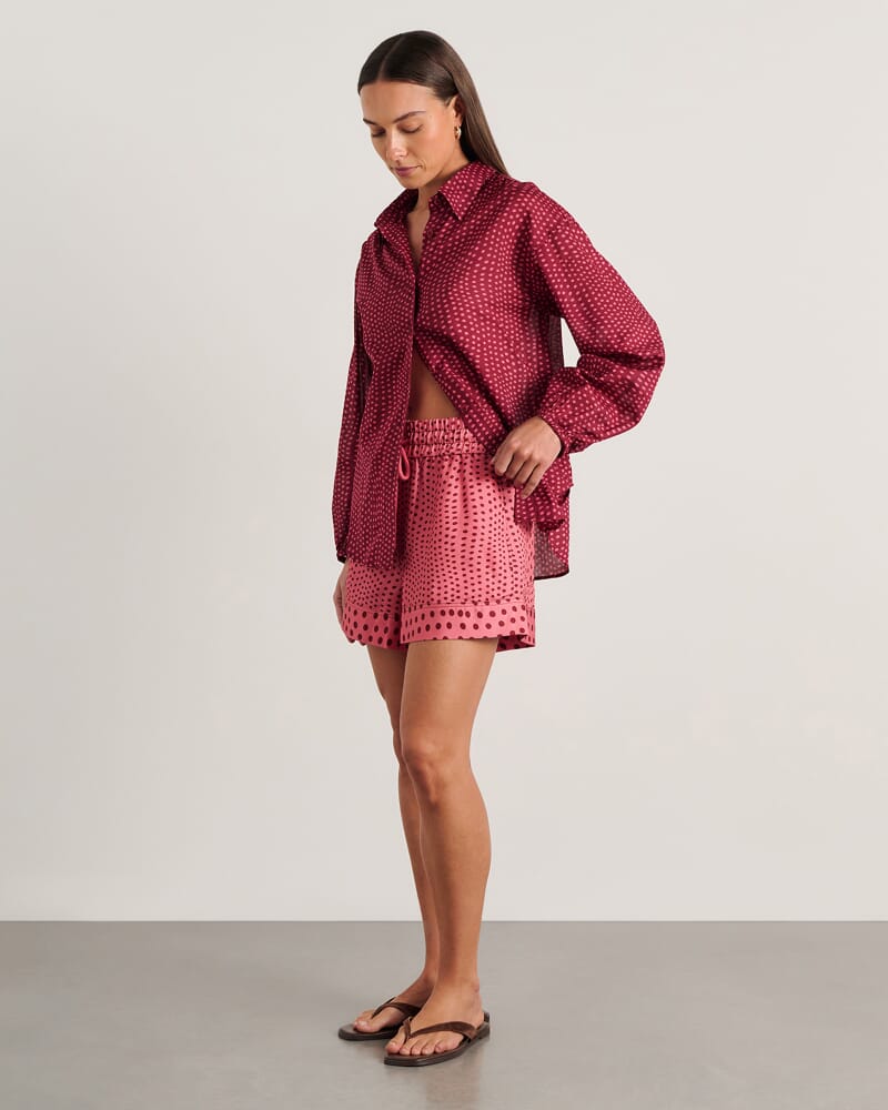 Ania Long Sleeve Shirt in PINK MULTI
