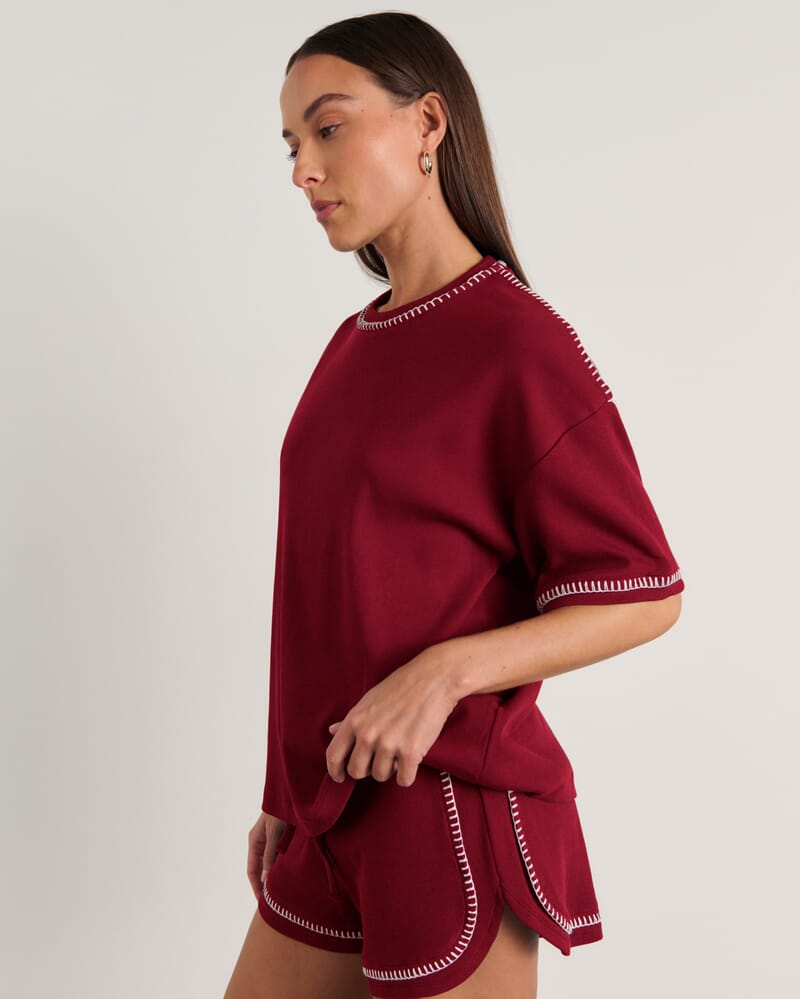 Celina Tee in BURGUNDY