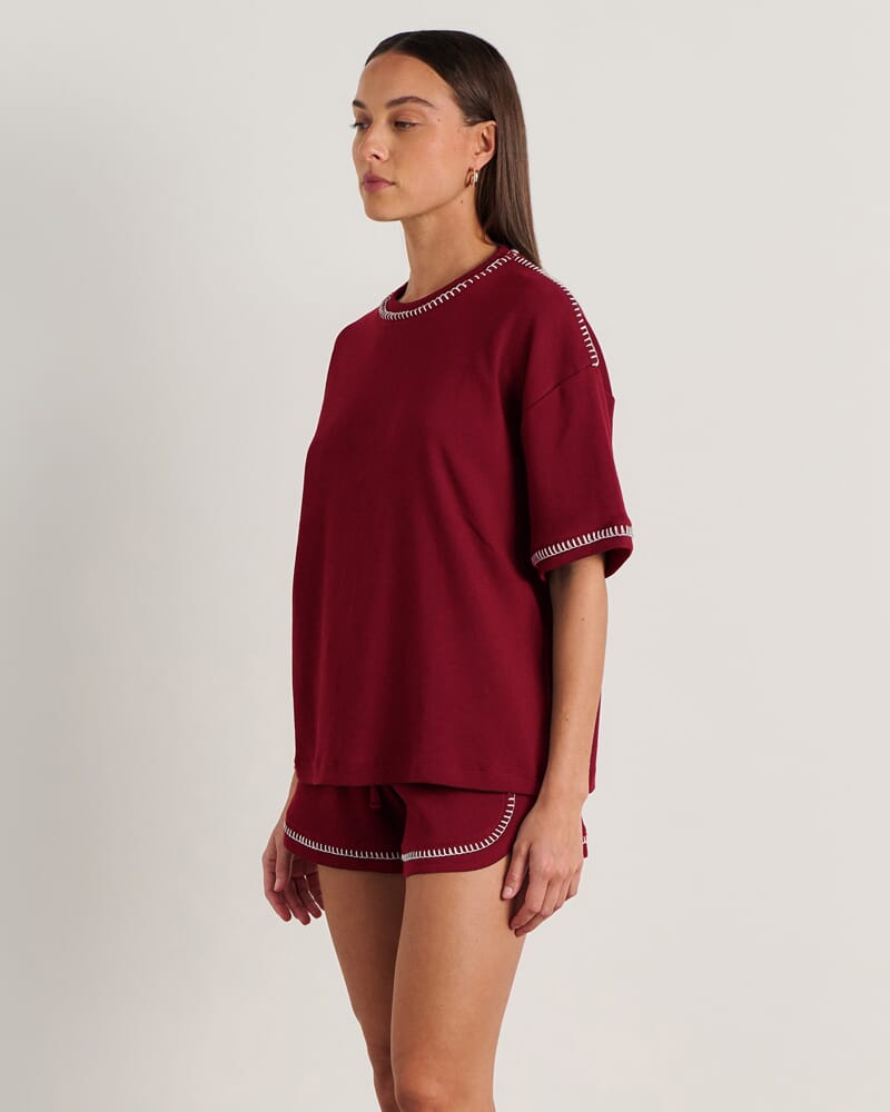Celina Tee in BURGUNDY