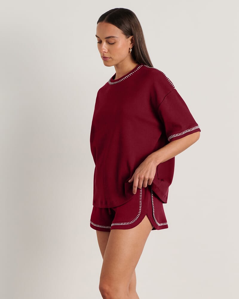 Celina Tee in BURGUNDY