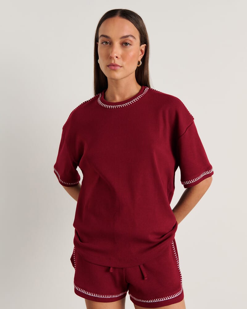 Celina Tee in BURGUNDY