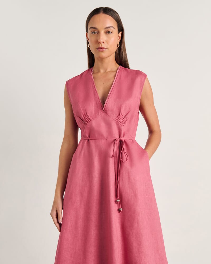 Lola Midi Dress in TEA ROSE