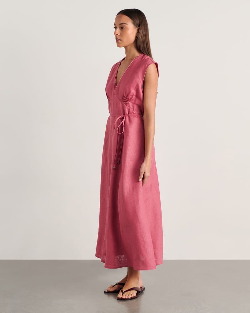 Lola Midi Dress in TEA ROSE