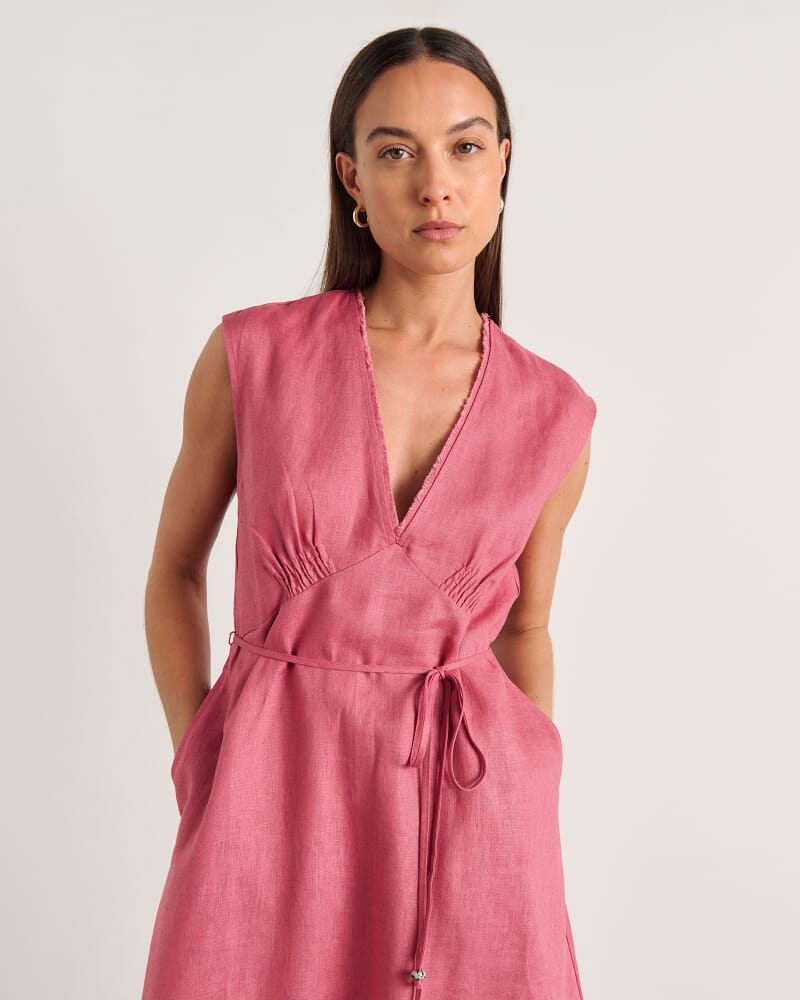 Lola Midi Dress in TEA ROSE