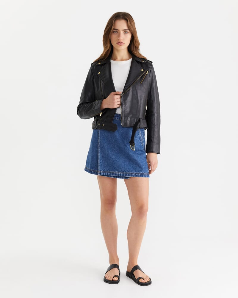 Quintana Leather Jacket in BLACK