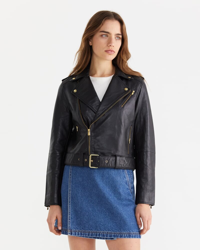 Quintana Leather Jacket in BLACK