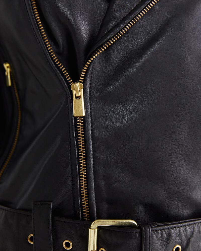 Quintana Leather Jacket in BLACK