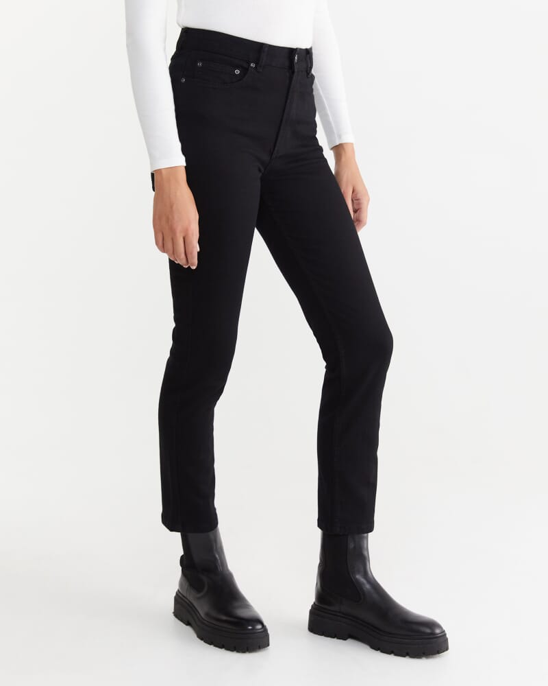 Bianca Ankle Grazer Jeans in BLACK