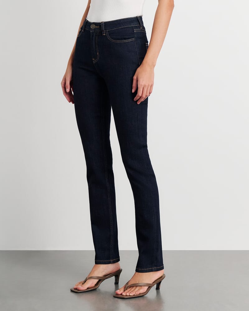 Bianca Slim Straight Jeans in RAW RINSE