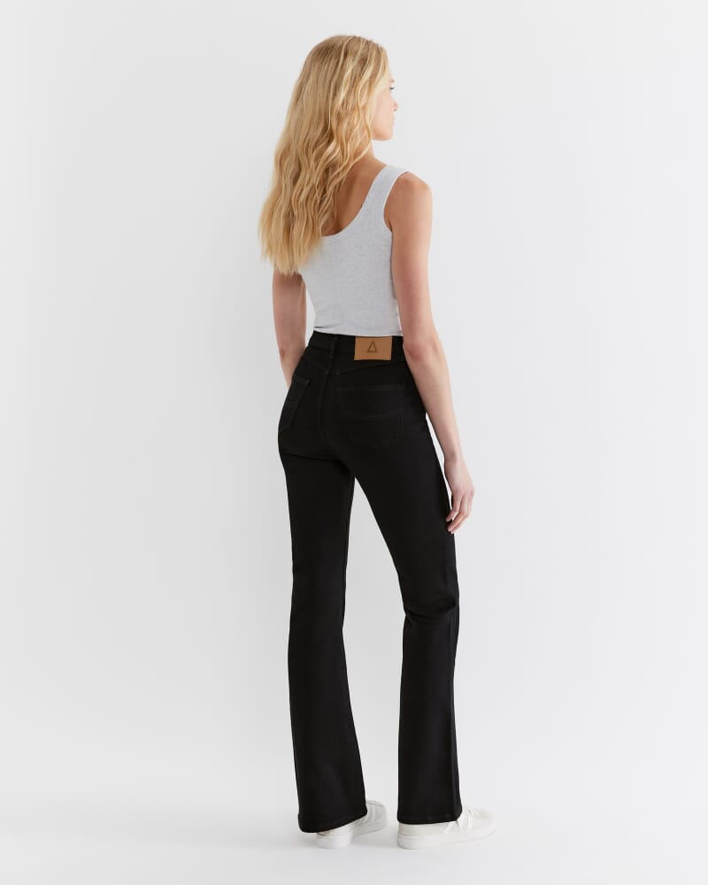 Bianca Mid Rise Bootleg Jeans in BLACK