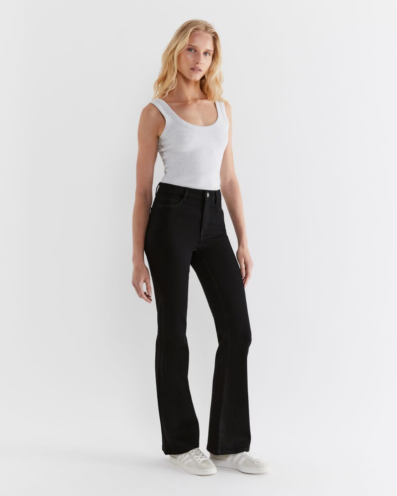Bianca Mid Rise Bootleg Jeans in BLACK