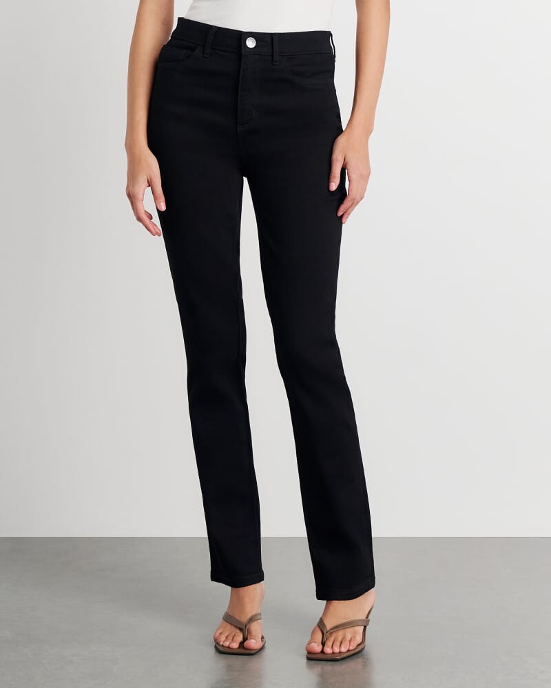 Bianca Slim Straight Jeans in BLACK