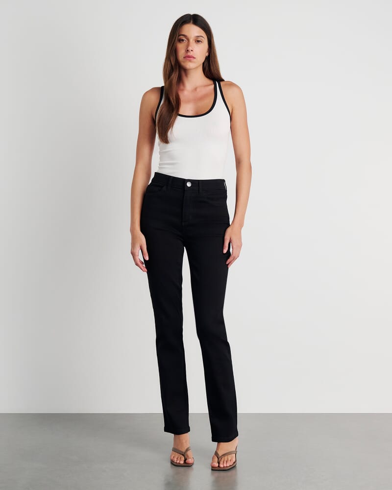 Bianca Slim Straight Jeans in BLACK