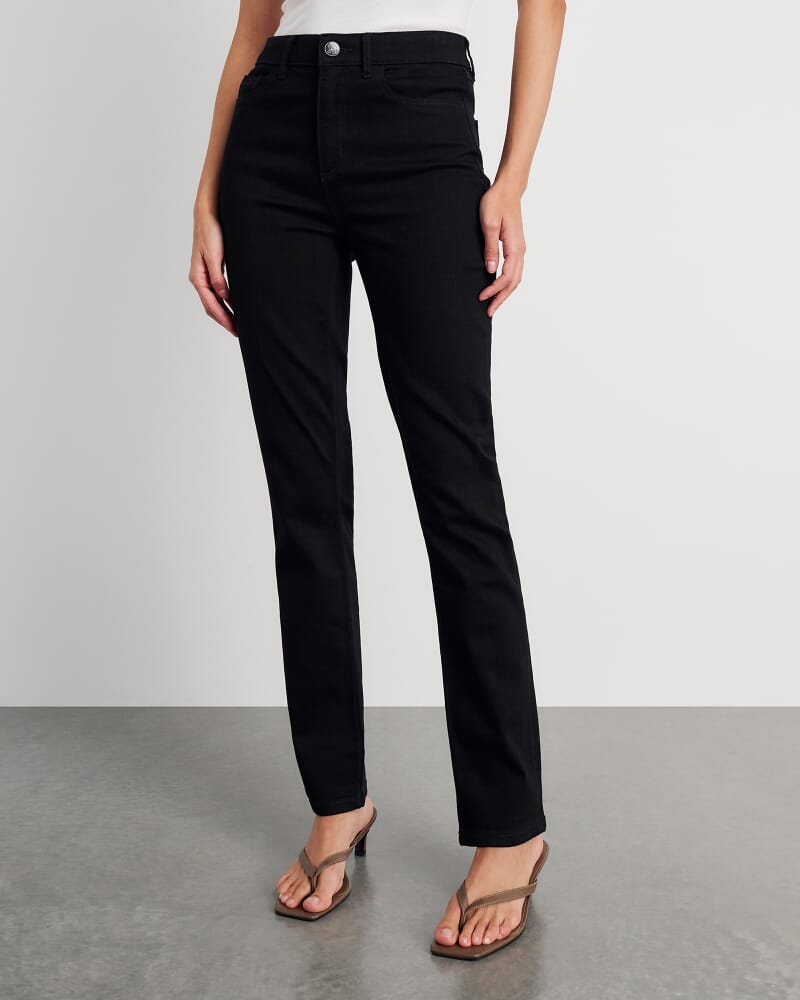 Bianca Slim Straight Jeans in BLACK