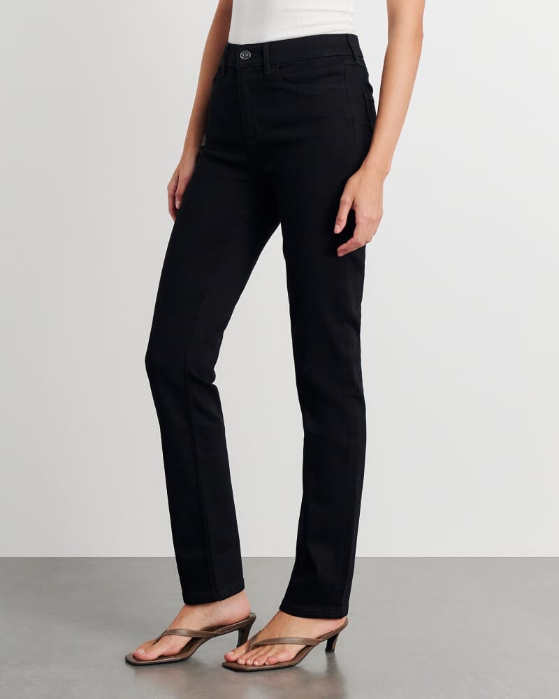 Bianca Slim Straight Jeans in BLACK
