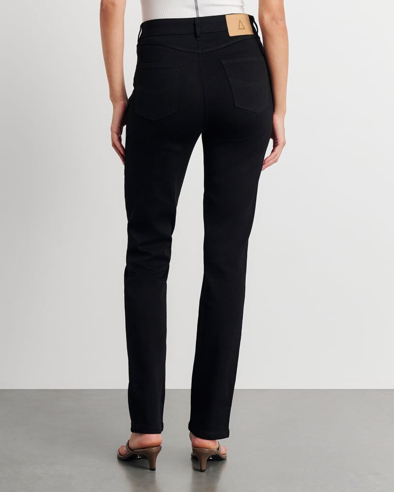 Bianca Slim Straight Jeans in BLACK