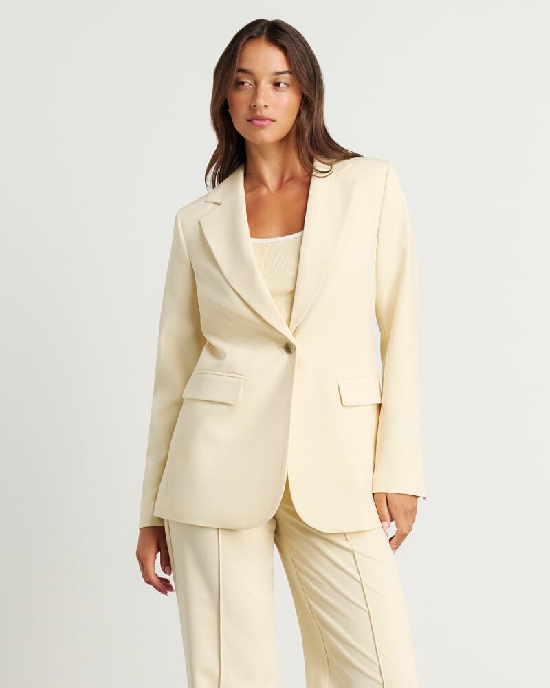 Gia Relaxed Blazer in PALE LEMON