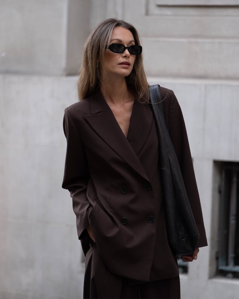 Rb X Jag Boyfriend Blazer in DARK CHOCOLATE